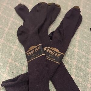Gold Toe Men's Decor Knit Dress Socks - Charcoal Grey. Midcalf With Lycra. NWT